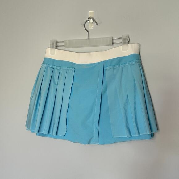 Nike Womens Tennis Skirt Size Medium Dri-Fit Skort Blue Slit Stretch Pull On - Picture 10 of 12